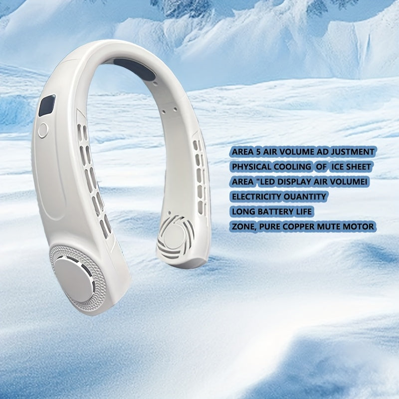 Bladeless Portable Neck Fan 360° Rotatable Airflow USB Rechargeable