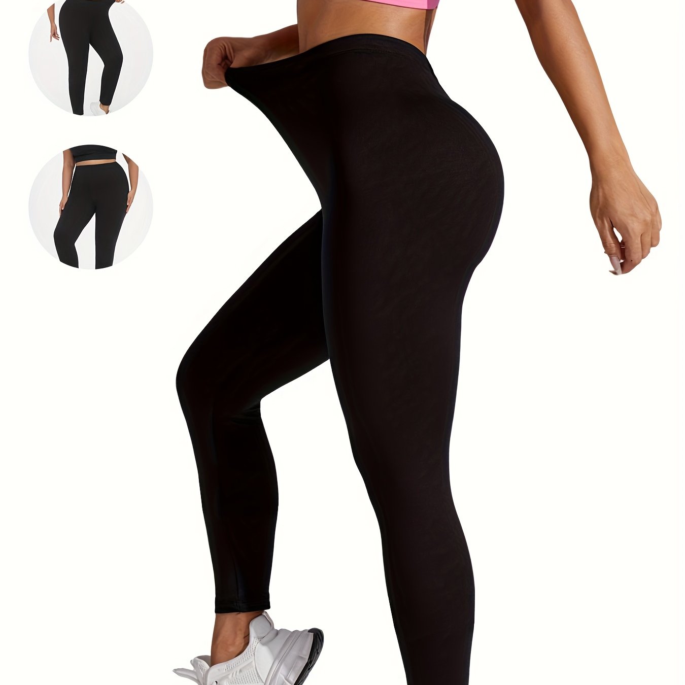 Plus Size Soft Sports Leggings for Women Workout Yoga Running Plain