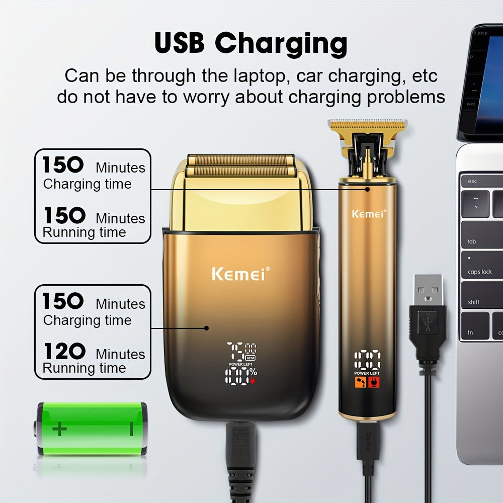 Set profesional de cortapelos para recorte de barba y cabello