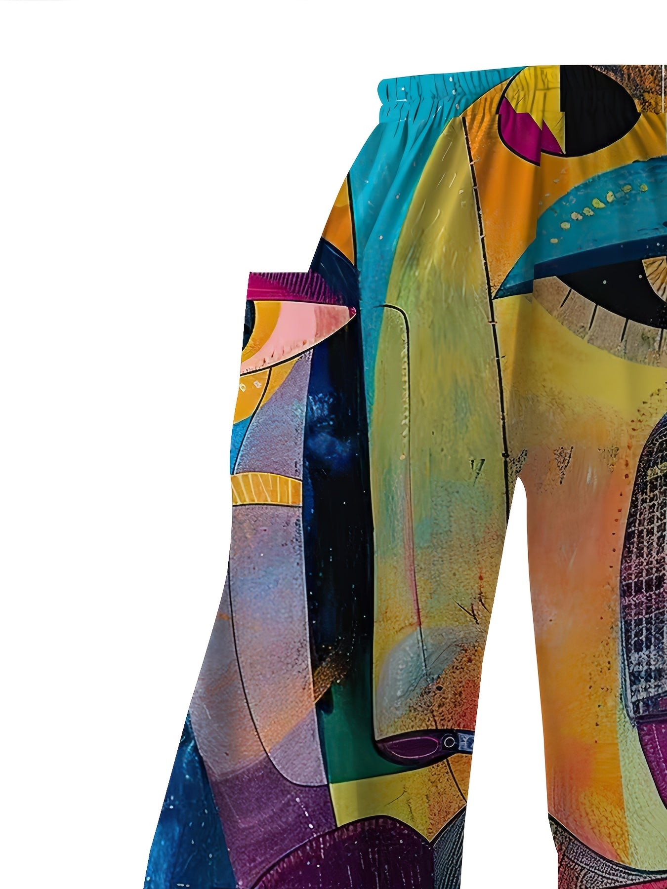 Women Wide Leg Palazzos 3D Print Polyester Casual Pants with Pockets