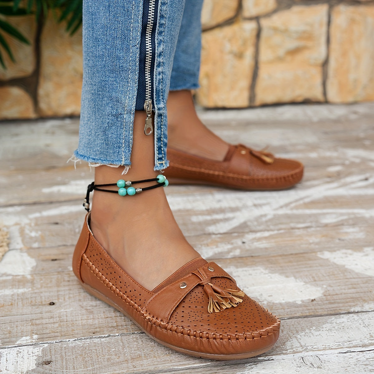 Women's Flat Loafers Lightweight Comfortable Butterfly Embellished Plus Size