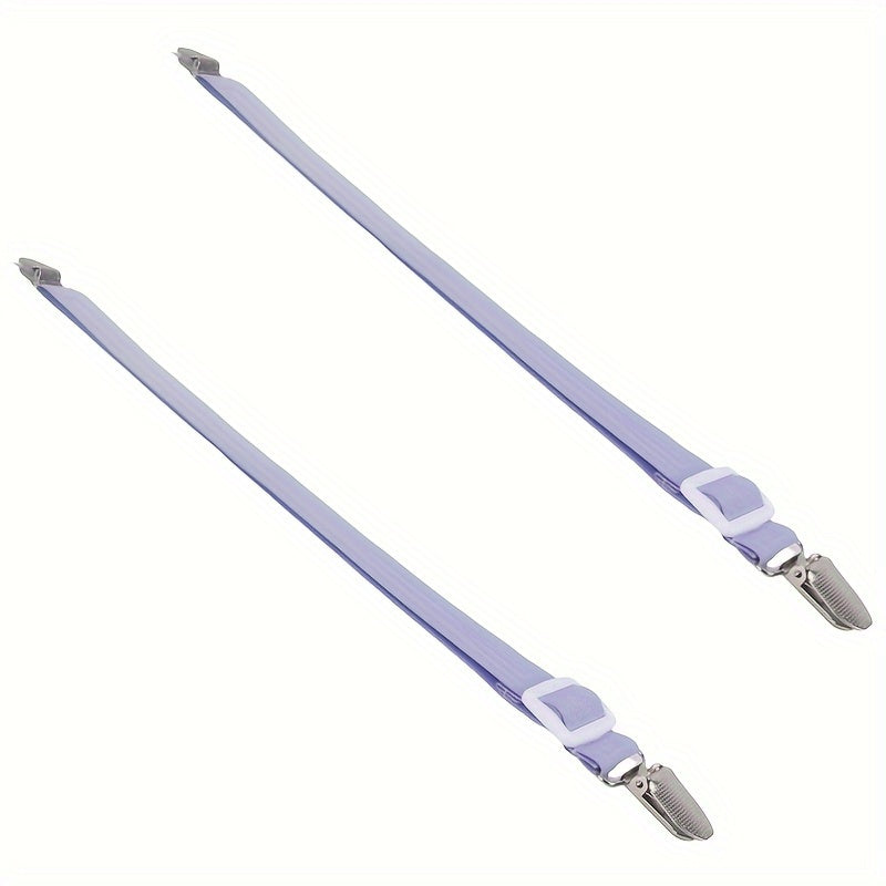 Pair of Quilt Holder Straps Adjustable Bed Sheet Clips Woven Fabric Elastic Bands