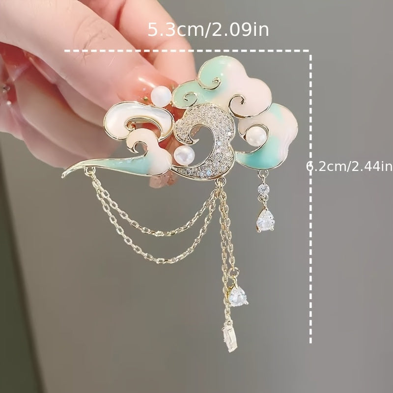 Vintage Resin Cloud Brooch Elegant Cute Cloud-Shaped Pin for Women