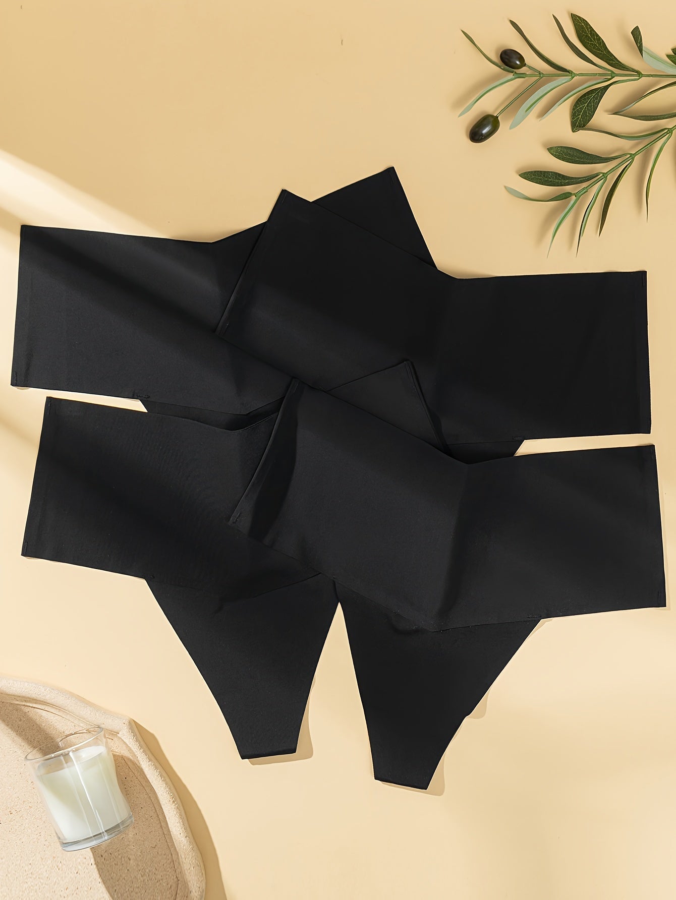Set of 4 High Waist Seamless Breathable Women's Thongs Lingerie