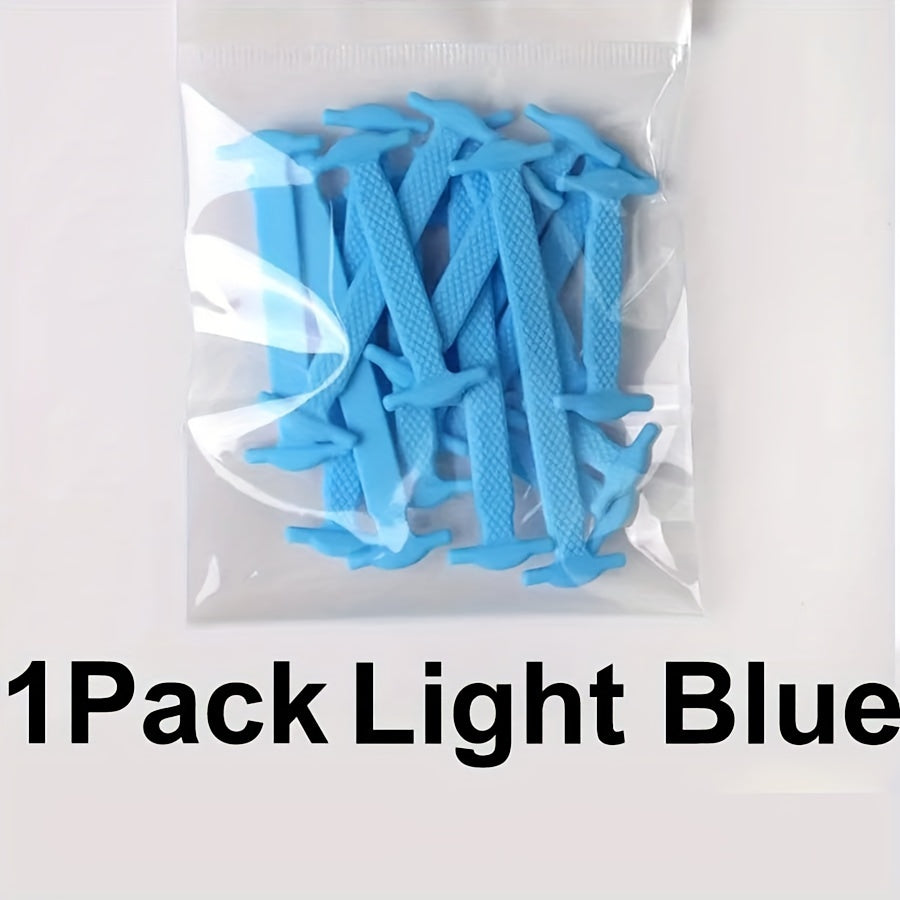 16pcs Silicone No-Tie Elastic Shoelaces for Sneakers and Casual Shoes