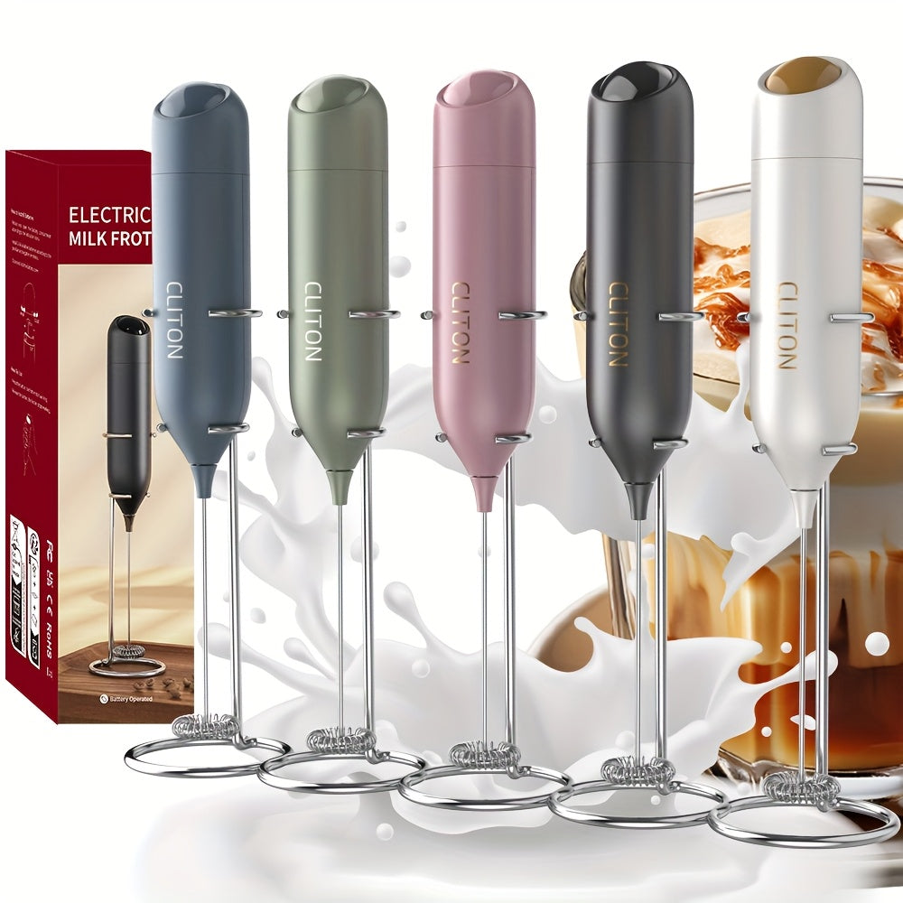 Electric Milk Frother Handheld Battery-Powered Foam Maker for Coffee Cappuccino Matcha Hot Chocolate