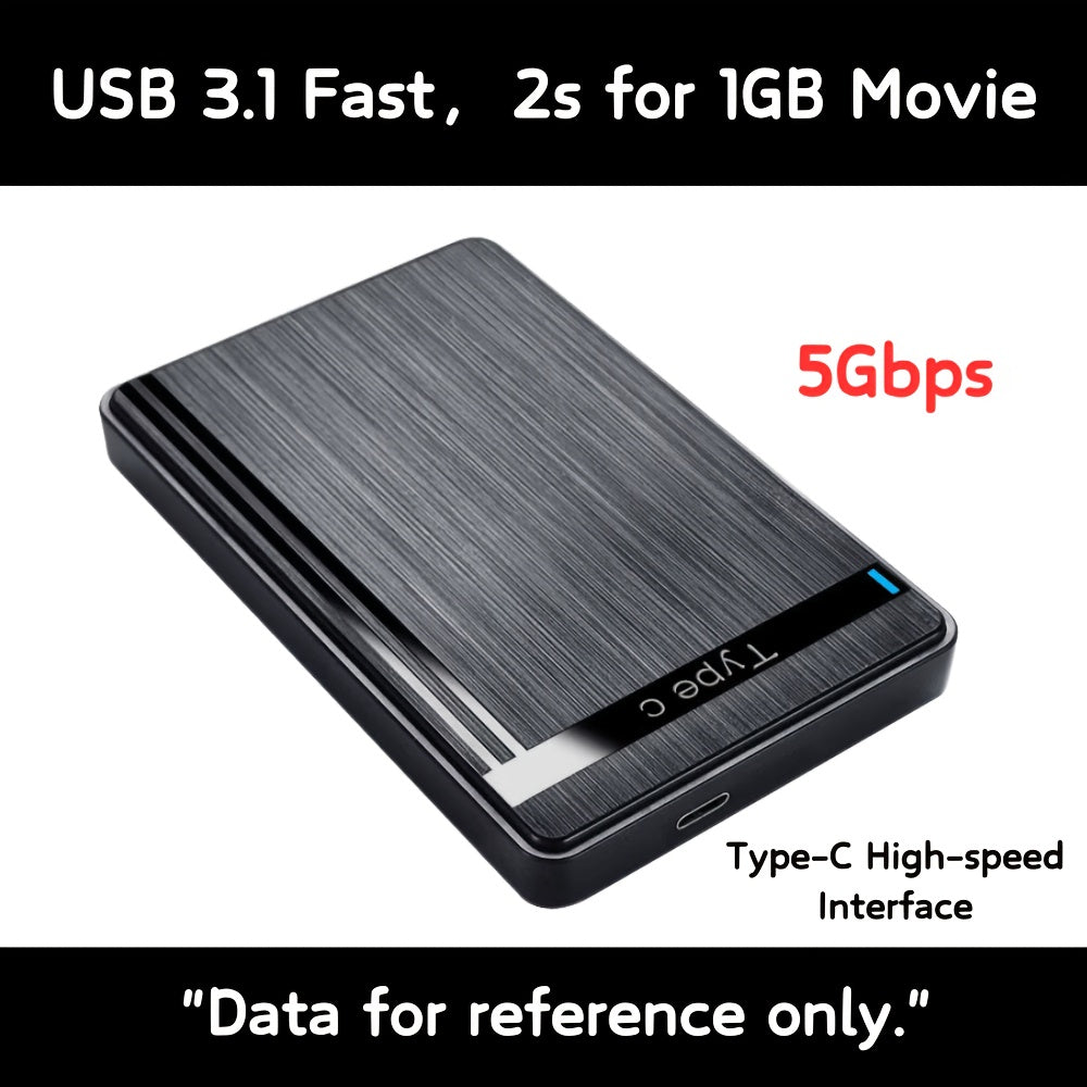 External Hard Drive Enclosure USB 3.1 Type-C Brushed Surface for 2.5 Inch Drives