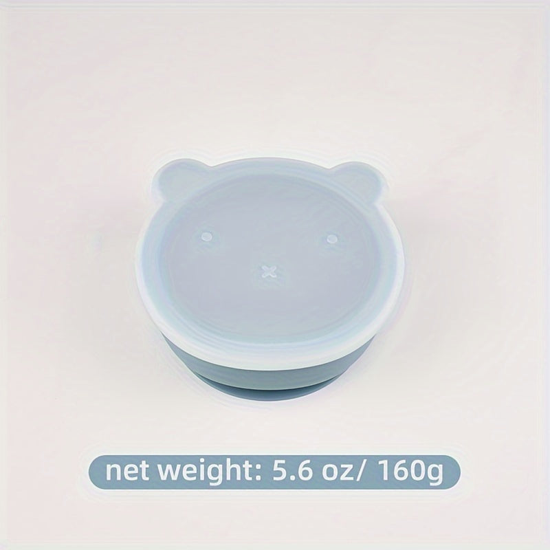 Kids' Silicone Feeding Bowl Set with Lid and Suction Base for Independent Eating