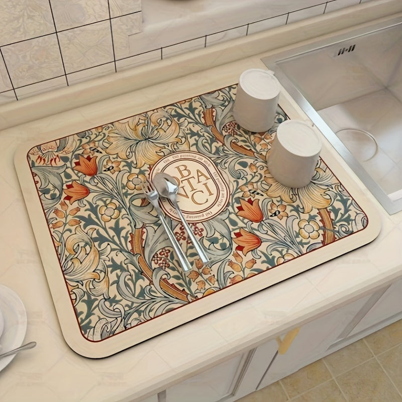 Alfombrilla de secado para cocina de diatomita, antideslizante, lavable, resistente al calor, absorbente
