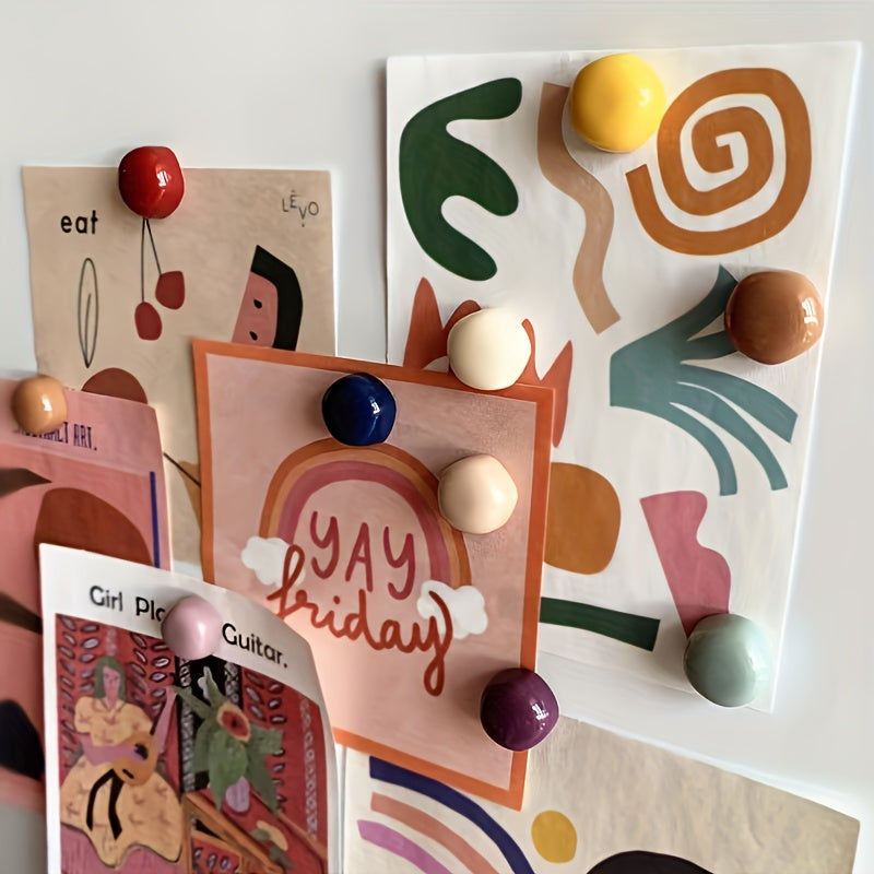 12 dona dumaloq muzlatgich magnitlari, oshxona, ofis, yozuv taxtasi uchun shisha plastmassa