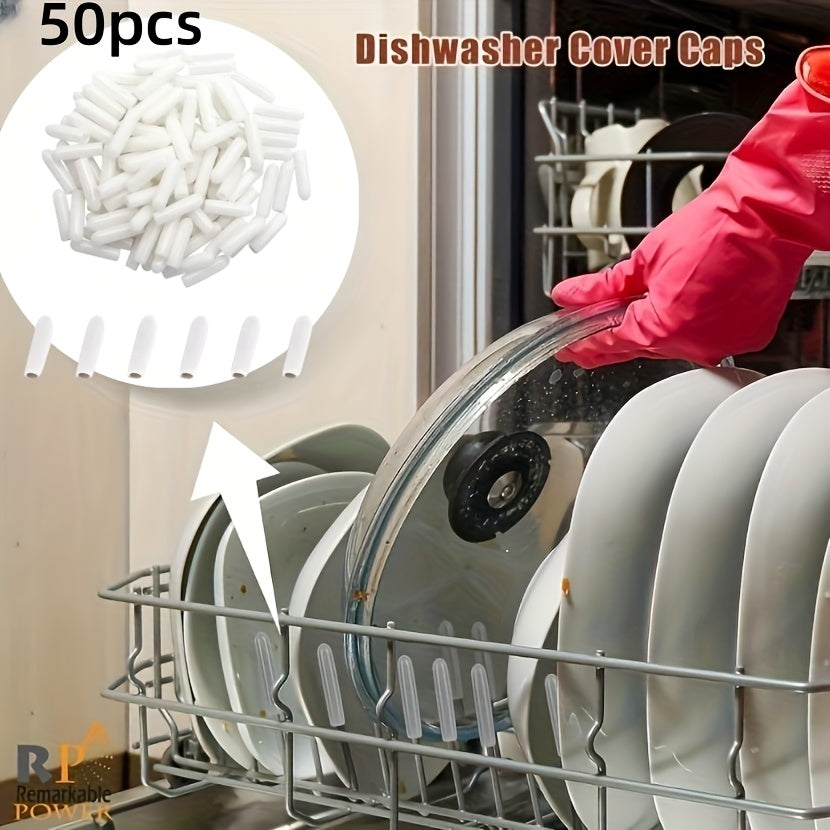 50/100/200 dona kulrang plastmassa idish-tovoq uchun tishlik rack qopqog'i, sirpanmaydigan, oson o'rnatiladi