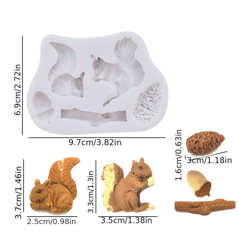 Silicone Squirrel Cake Mold for Baking Fudge Cookies Chocolates Kitchen
