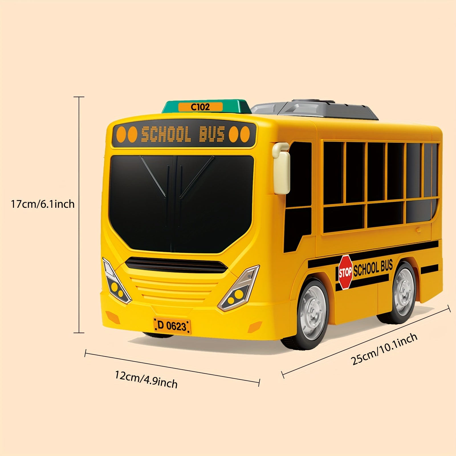 Toy School Bus with Sound Light Steering Wheel Music Education for Boys and Girls