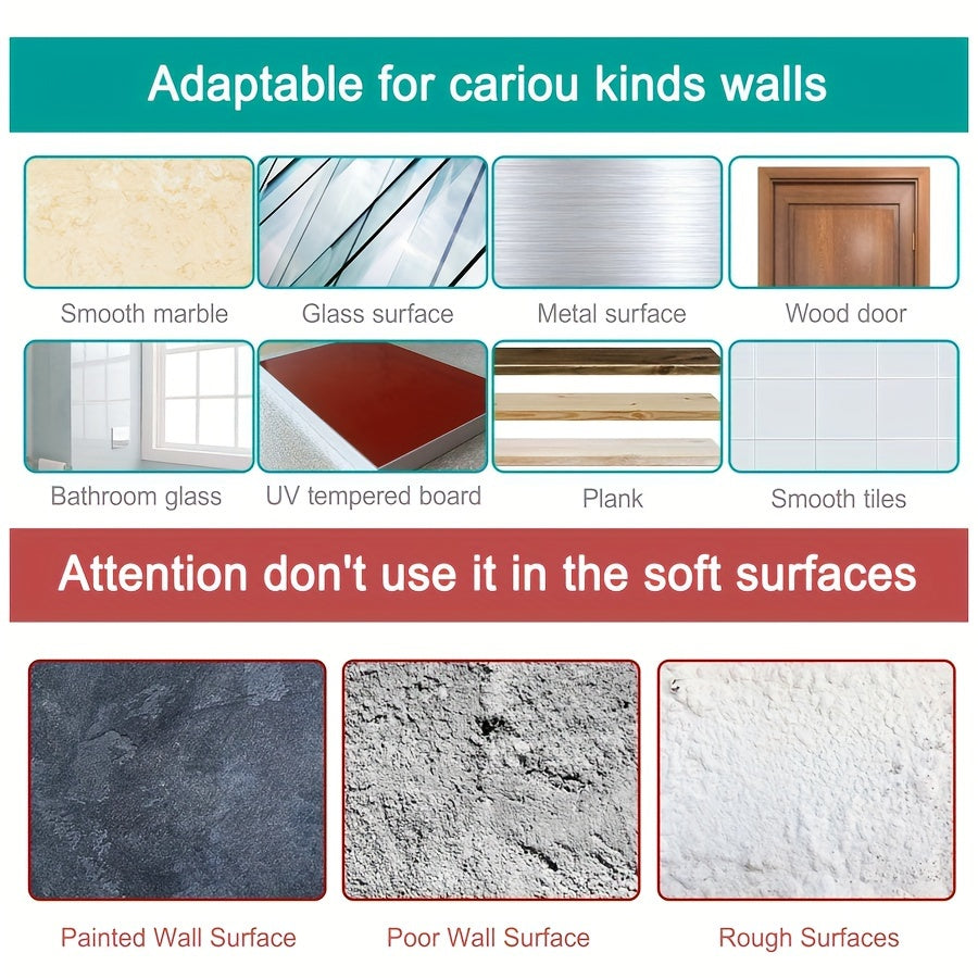 10 Easy-Install Clear Adhesive Wall Hooks Heavy-Duty for Kitchen Bathroom Storage