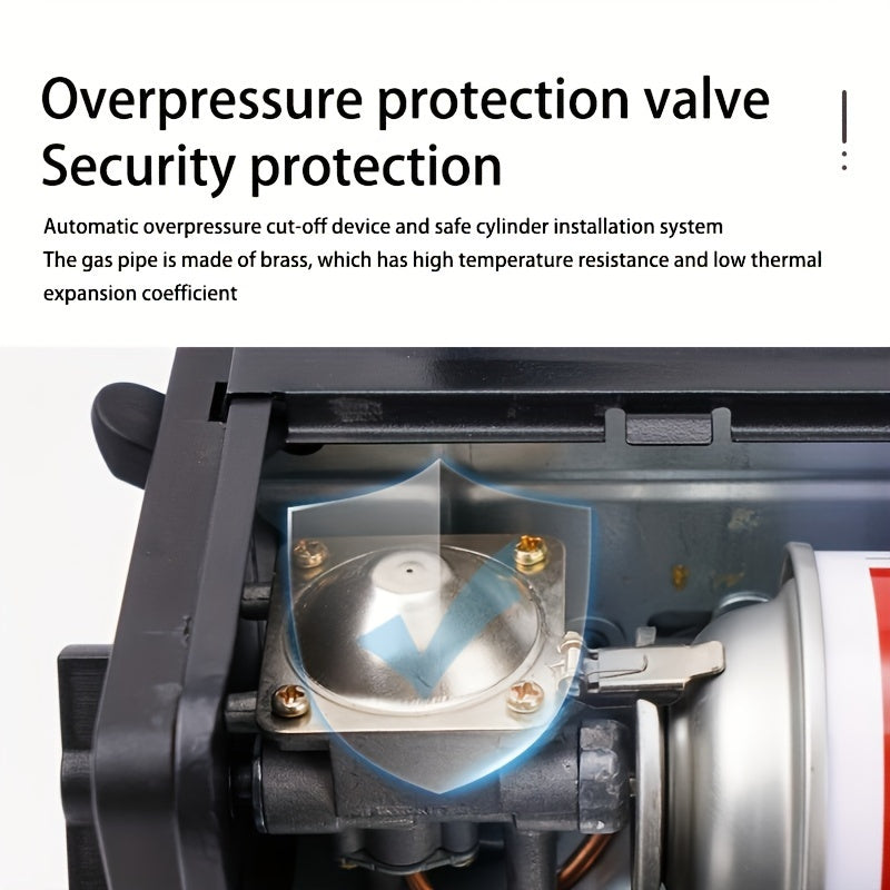 Butan gaz tanklari uchun portativ lager pechi, lager, piknik va tashqi sayohatlar uchun oson olib yuriladi.