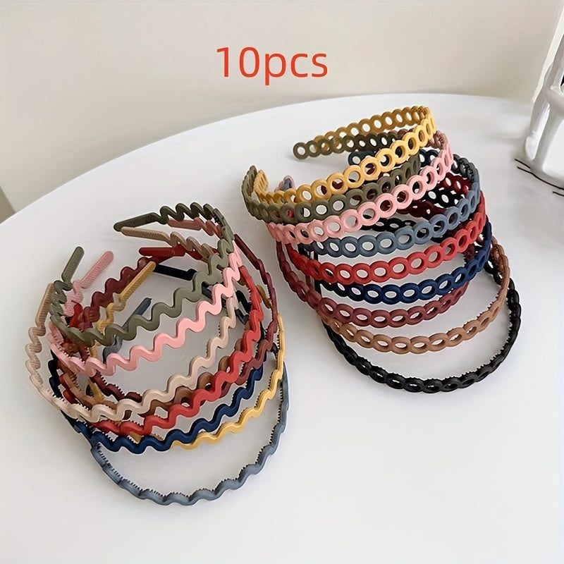 10 ta mustahkam rangli matta bosh bog'ichlari to'plami, xavfsiz joylashish uchun non-slip tutqich, tishlar va sochni tugatish, kundalik kiyish uchun mukammal