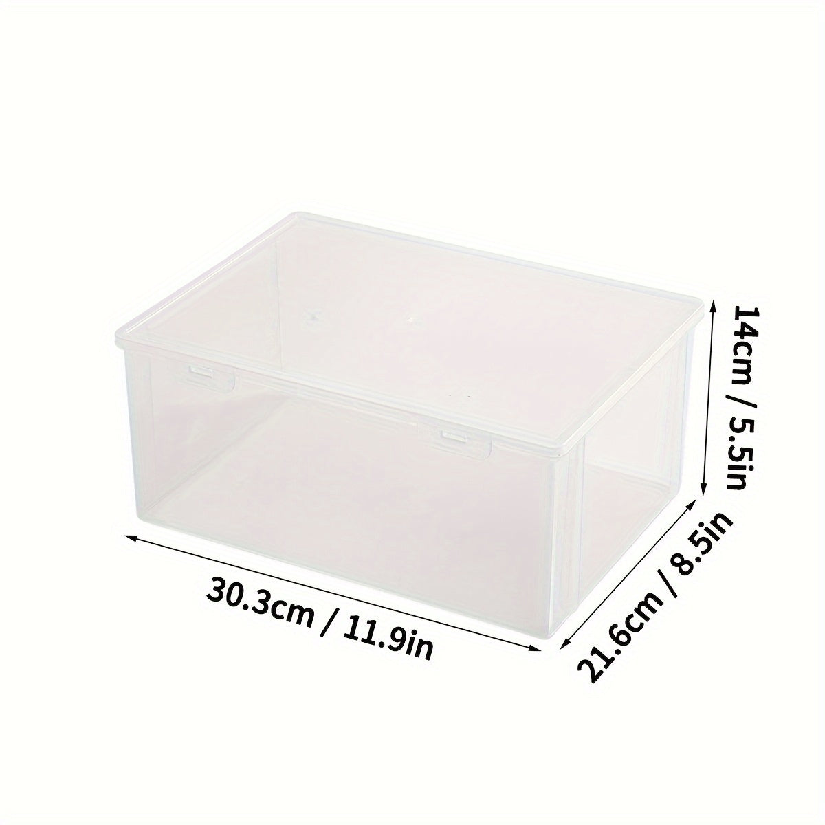Large Transparent Plastic Storage Box with Flip Lid for Documents and Office Use