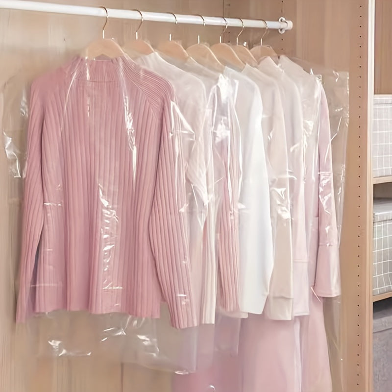 "Shaffof Kostyum Chang Bag'lari 10 ta: Ko'ylaklar, Kostyumlar, Kiyimlar, Palto uchun Plastik Osma Kiyim Saqlash Bag'lari - Yotoqxona, Kiyimlar, Garderob, Uy yoki Yotoqxona uchun Portativ va Changdan Himoyalovchi Kiyim Tashkiliy".