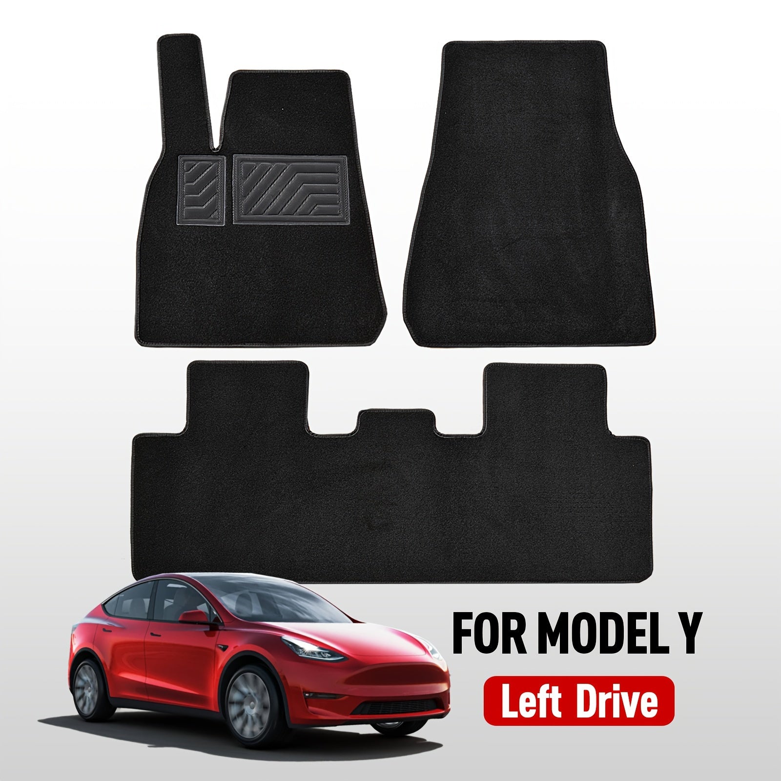 Car Floor Mats All-Weather Anti-Slip Carpet Set for Model Y Rear Front