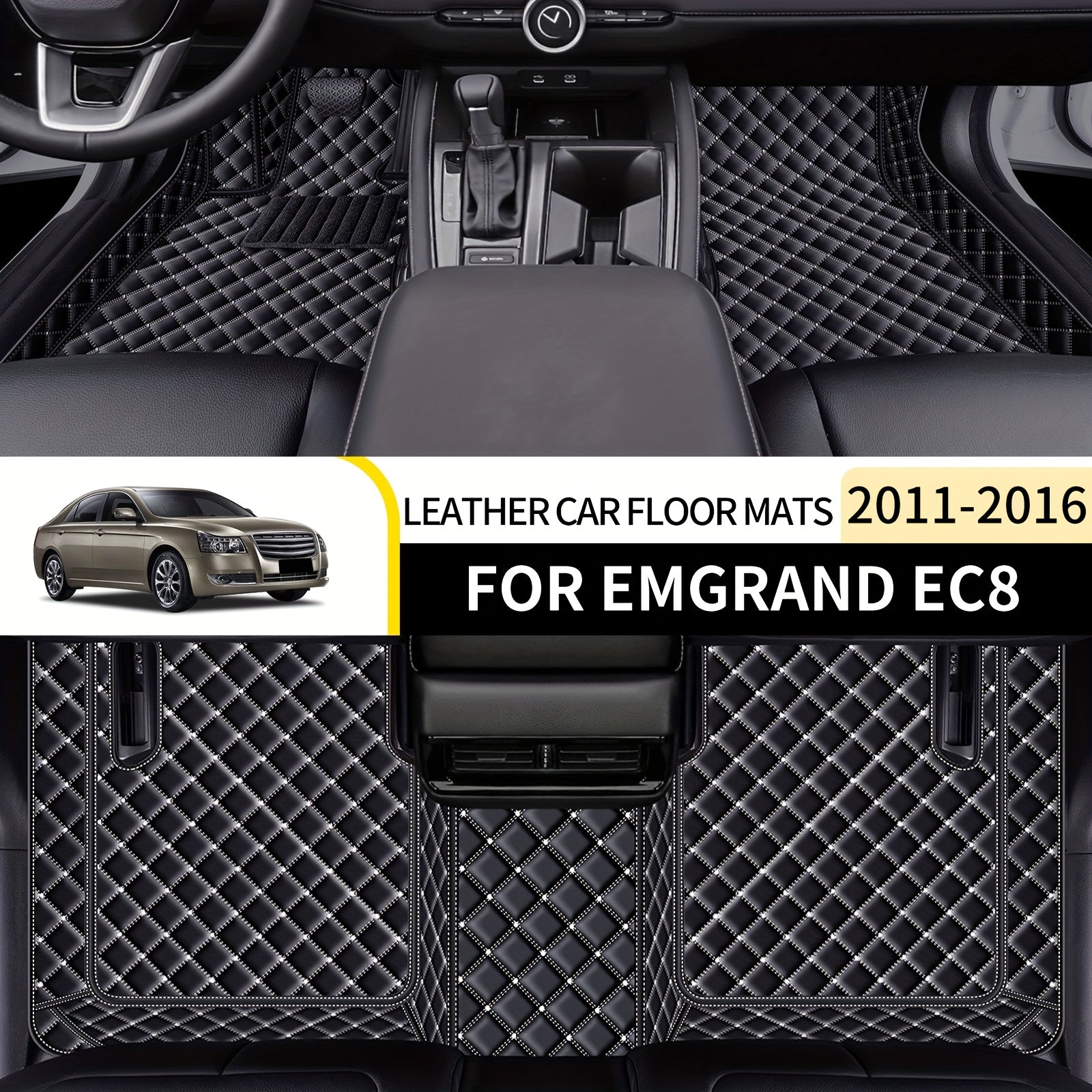 Avtomobil polikarbonat matlari to'plami sun'iy charm, barcha mavsumlar uchun, sirpanmaydigan, oson tozalash, chidamli