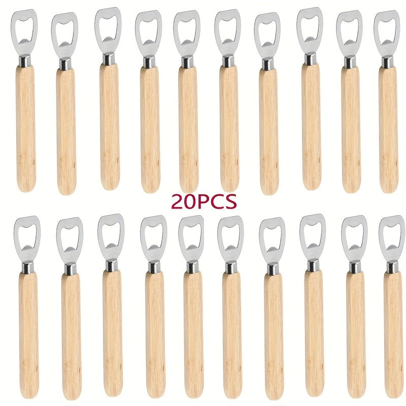 Деревянный набор открывалок для бутылок из 10 или 20 штук для пива, вина, газировки, кухни, бара, прочный, ручной