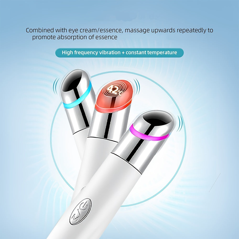 Rechargeable Eye Massager Pen for Puffiness Dark Circles and Fatigue Heated Vibrating Wand Toning Skin