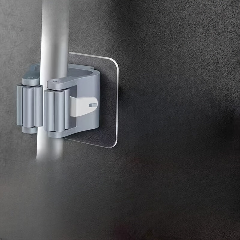 Двухсекционный настенный держатель для швабры и метлы без сверления, полка для хранения для кухни и ванной