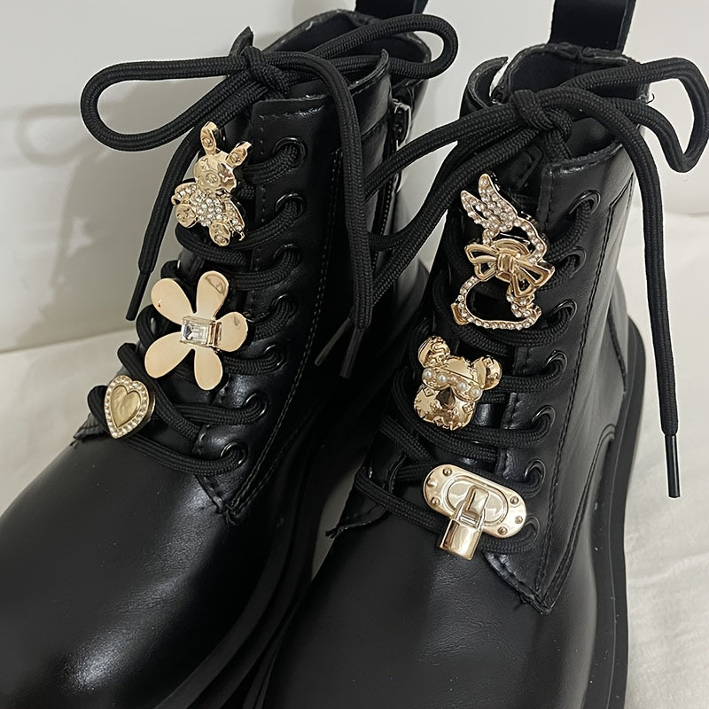 Unisex Fashionable Shoelace Pendants Set of 6 with Heart, Flower, Bear Styles