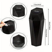 Car Interior Storage Trash Bin Black Compact Car Trash Can Organizer