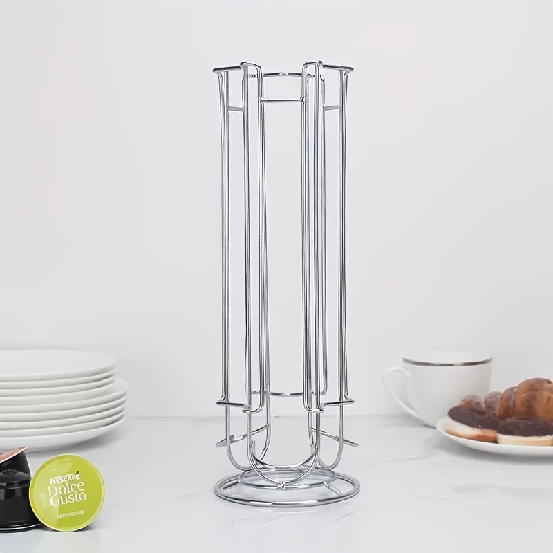 Coffee Capsule Holder Stainless Steel Vertical Storage Rack Multi-Row Space Saver