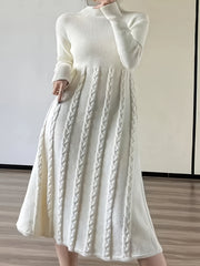 Plus Size Women's Long Sleeve Dress Stretchy Winter Tunic Fall Wardrobe