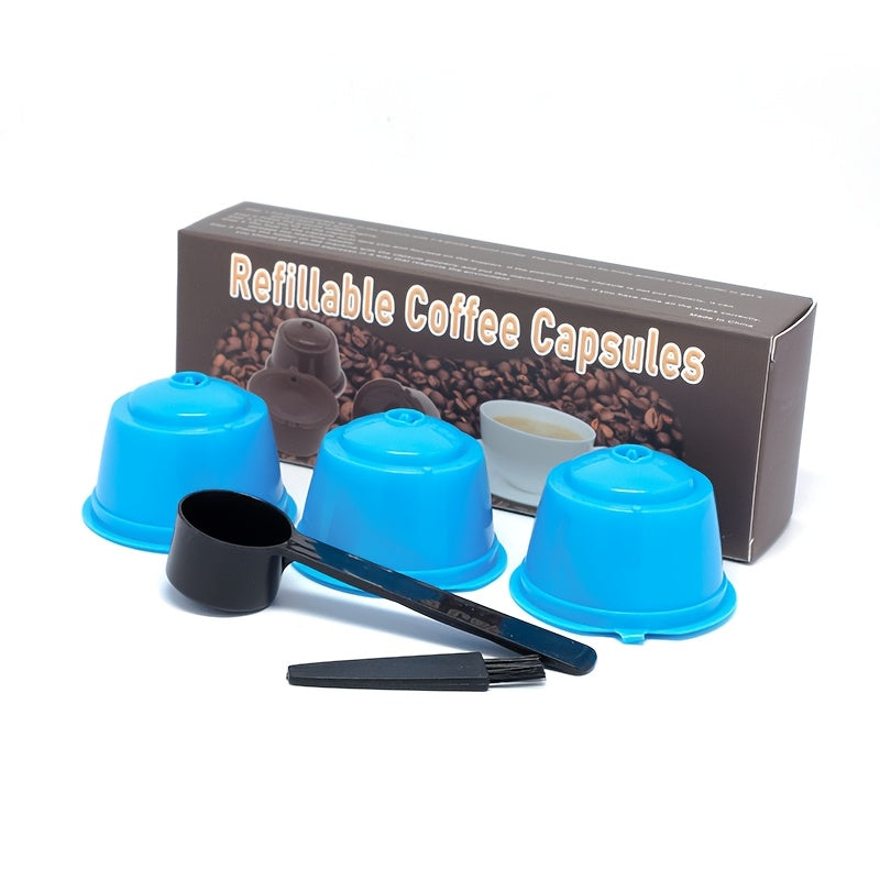 3-Pack Reusable Plastic Coffee Pods for Dolce Gusto Machines Refillable