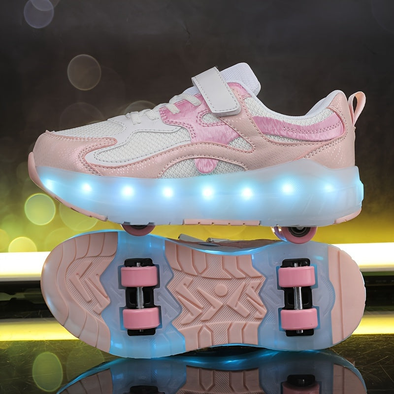 LED Roller Skates for Kids Boys Girls Color-Changing USB Rechargeable Indoor Outdoor Sports