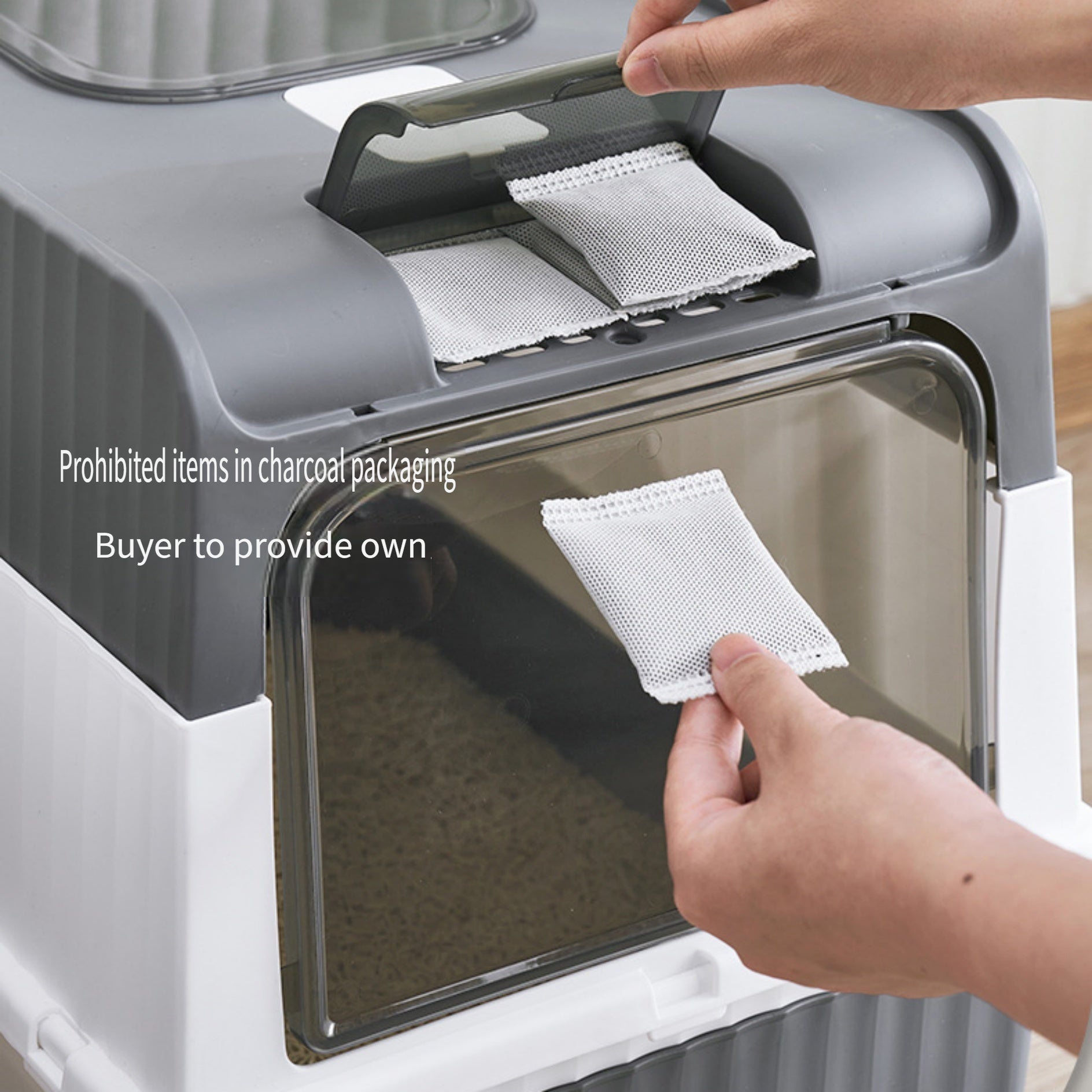 Закрытый лоток для кошек с системой дезодорации, изготовленный из ПП, полностью герметичный, контролирующий запах, подходит для всех пород кошек