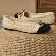 Women's Flat Shoes Casual Slip-On Loafers White Burgundy Comfortable Flats