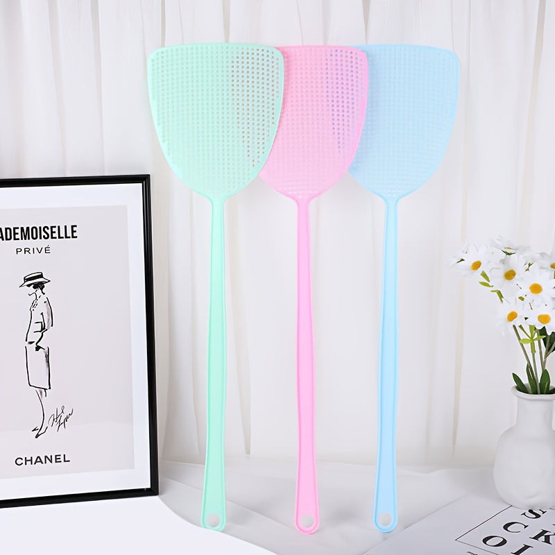 3 Pack Plastic Fly Swatters Long Handle Mosquito Pest Control Household Essentials
