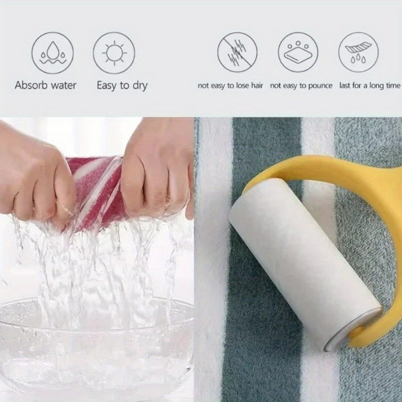 Toalla de poliéster de secado rápido, suave, de color beige claro con rayas para autocaravana, baño, hogar