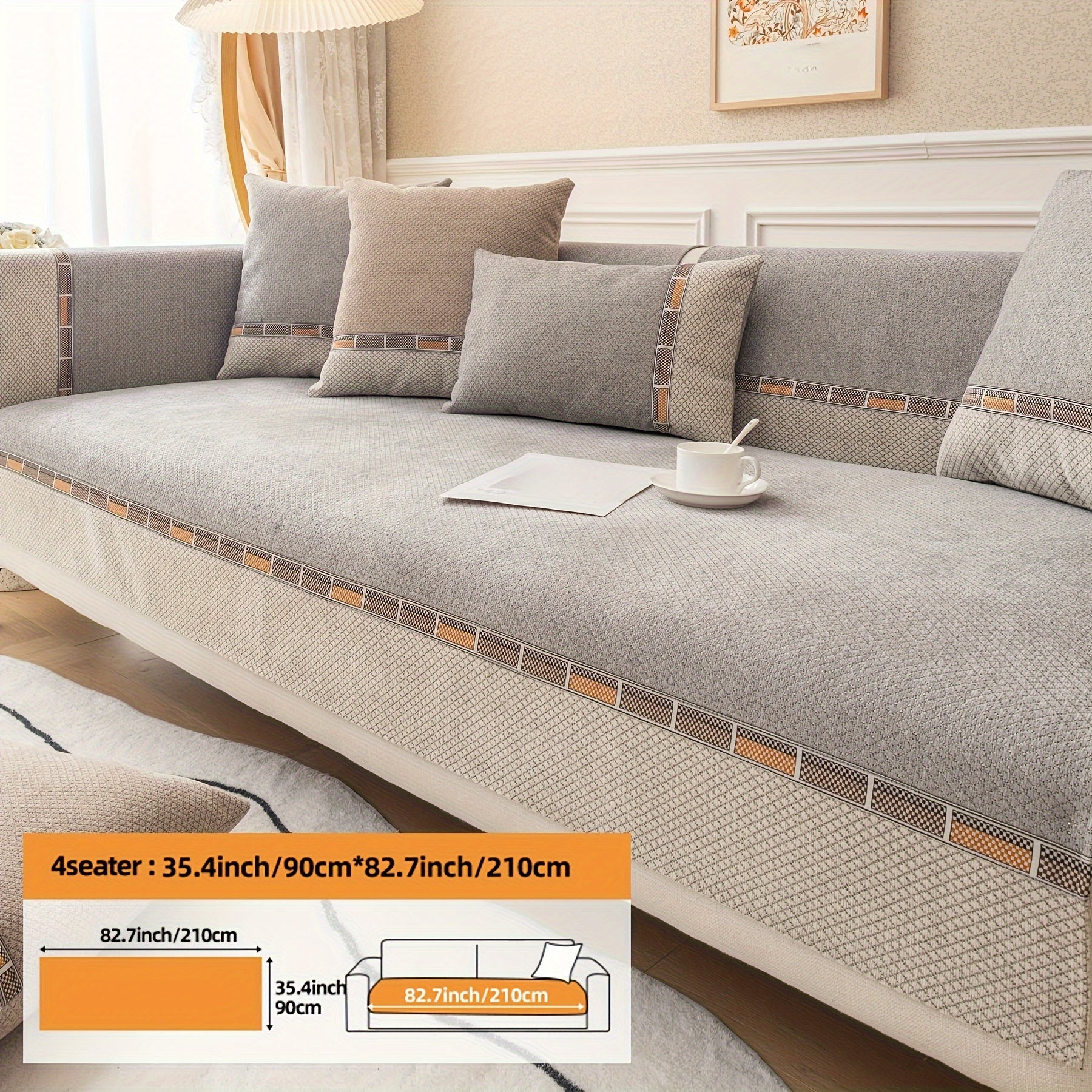 Bohemian Diamond Chenille Sofa Cover Pet-Friendly Non-Slip Protector for Home Decor