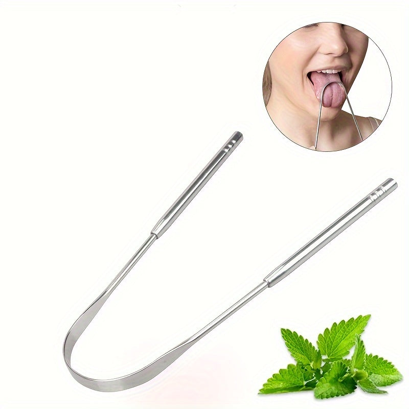 Stainless Steel Tongue Cleaner for Fresh Breath Halitosis Reduction