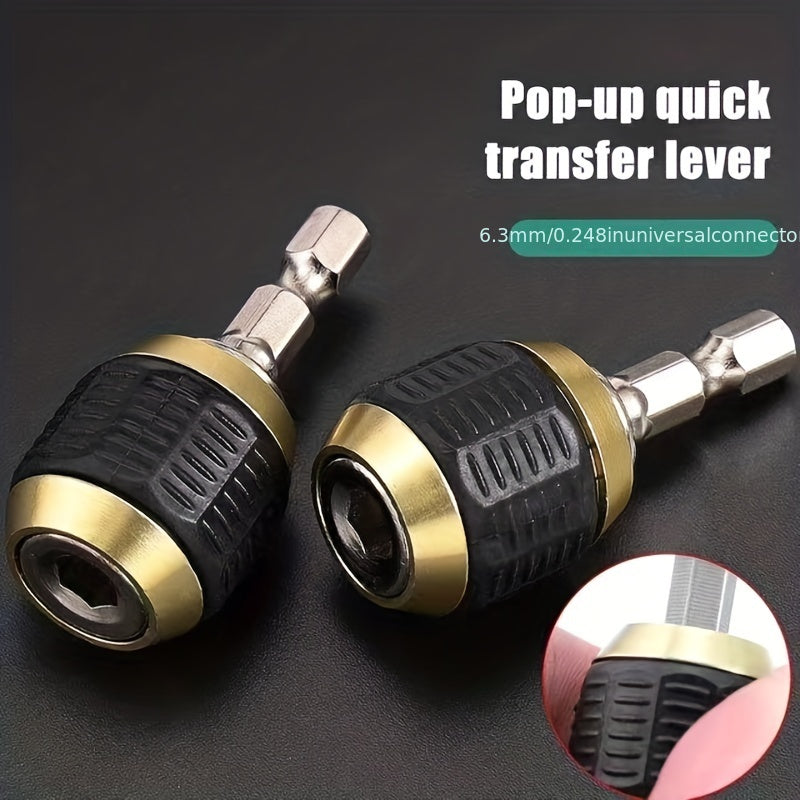 1pc 60mm Quick-Change Drill Chuck Adapter Carbon Steel 1/4" Hex for Impact Drivers