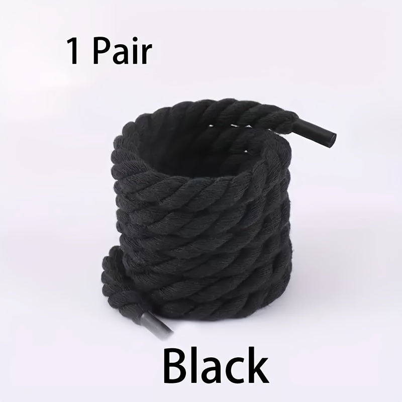 Unisex Hemp Rope Shoelaces Durable Thick Stylish Casual Sneakers Canvas