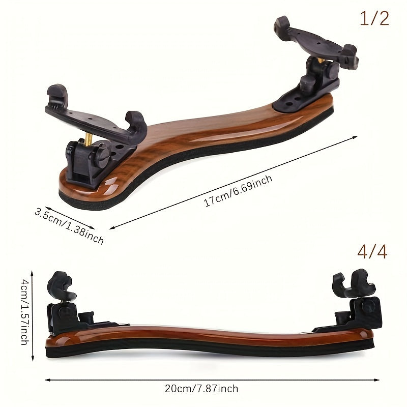 Maple Wood Violin Shoulder Rest Adjustable Padding for Students and Professionals