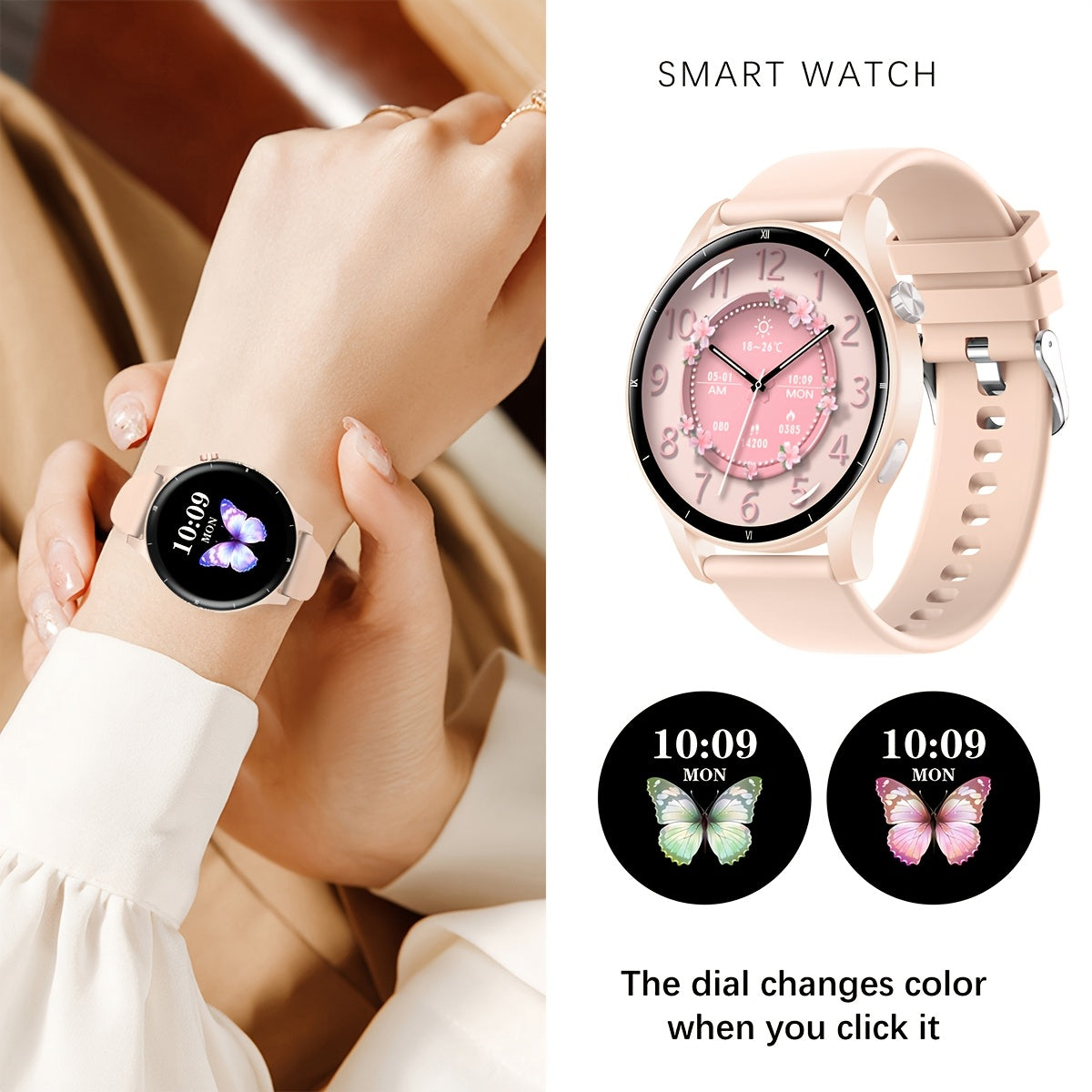 Мужские умные часы 3,53 см TFT-дисплей Водонепроницаемый фитнес-трекер Уведомления о звонках и SMS