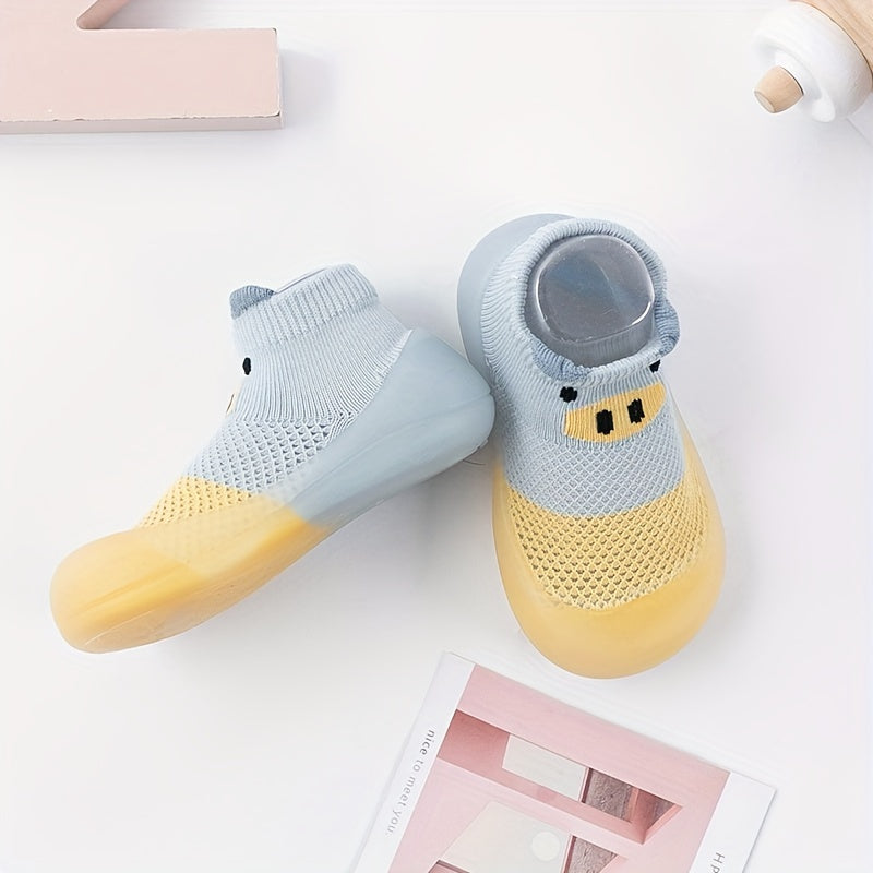 Baby Boys Girls Slip-On Shoes with Non-Slip Rubber Sole and Breathable Fabric for Indoor Outdoor Spring Autumn
