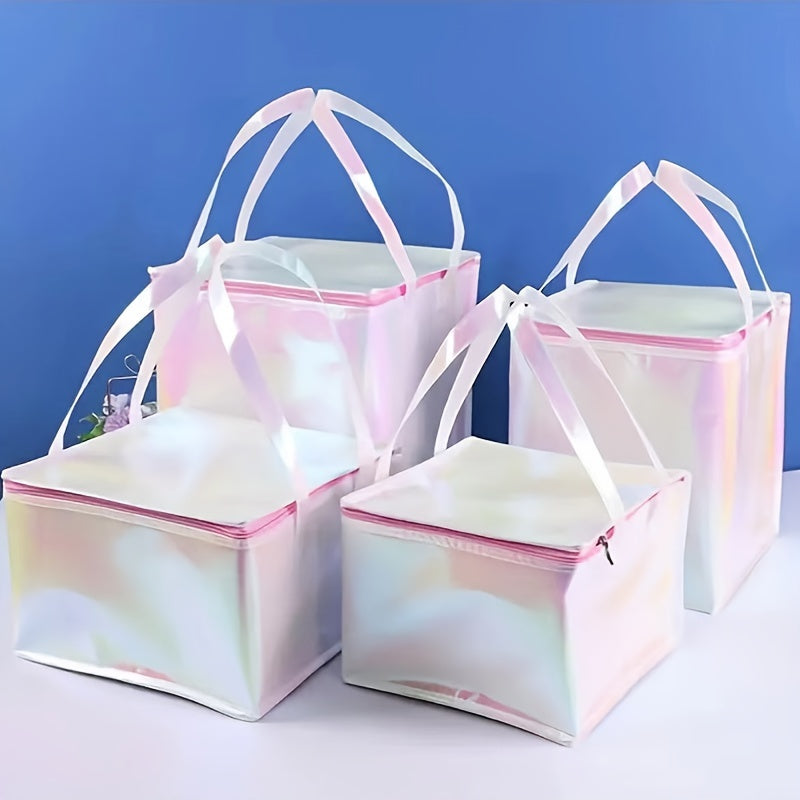 Reusable Insulated Food Delivery Tote Square Metal Foil Food Carrier for Outdoor Dining and Takeout