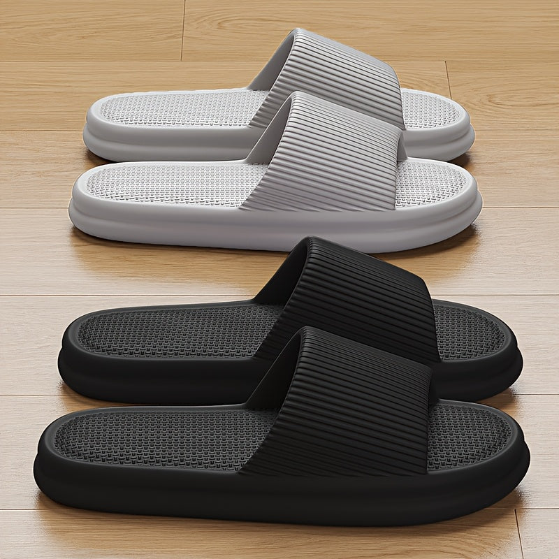 Plus Size 48-49 EVA Slides for Indoor Outdoor Non-Slip Quick-Dry Black