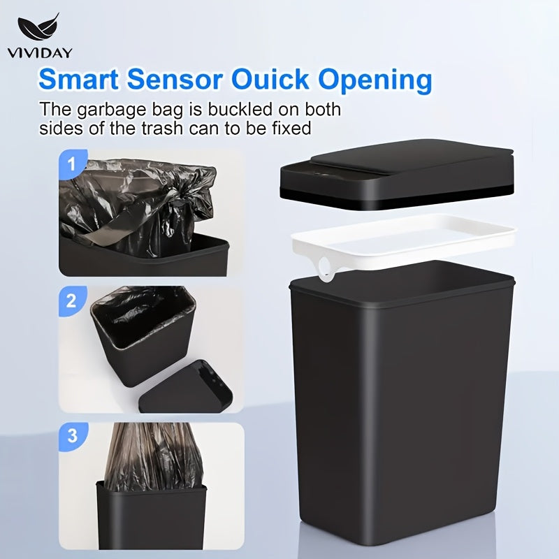 Интеллектуальный автоматический мусорный бак на 10 л для домашнего использования с сенсором бесконтактной крышки