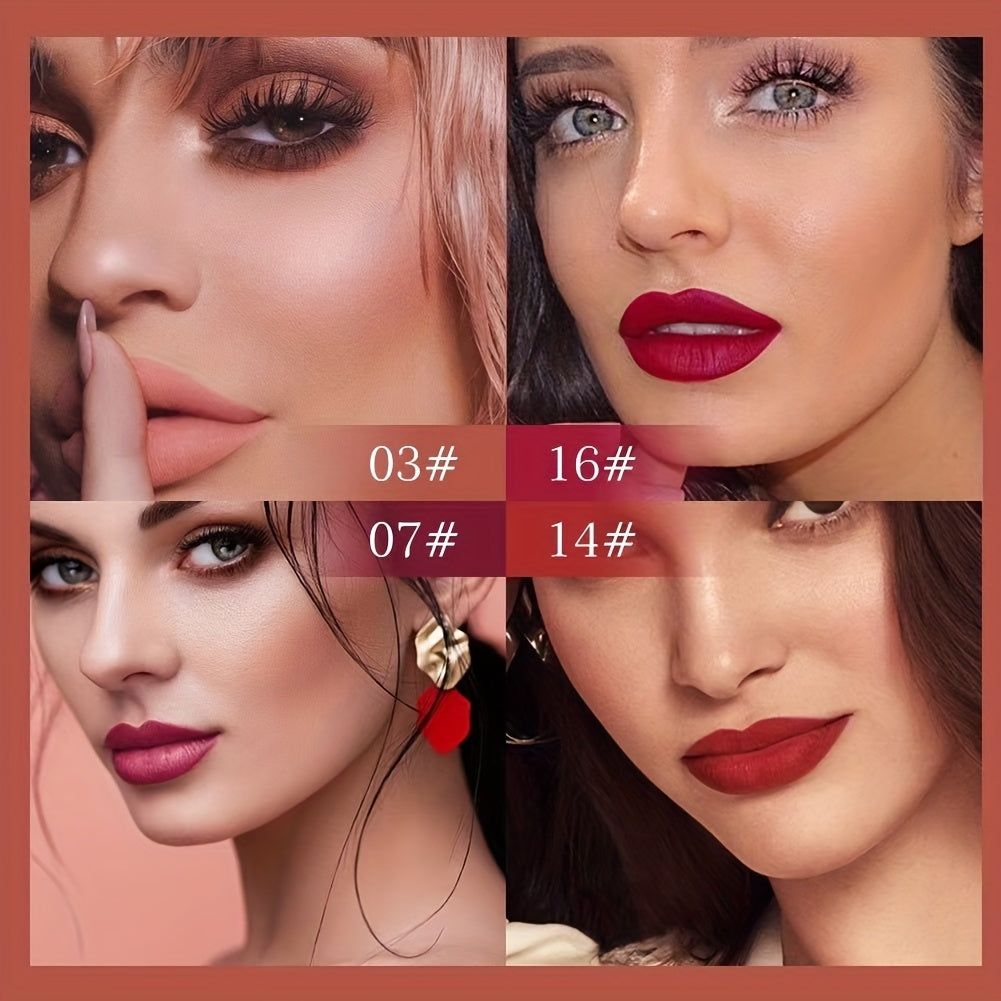 Set de labiales líquidos mate para mujer, a prueba de agua y de larga duración en tonos rojos