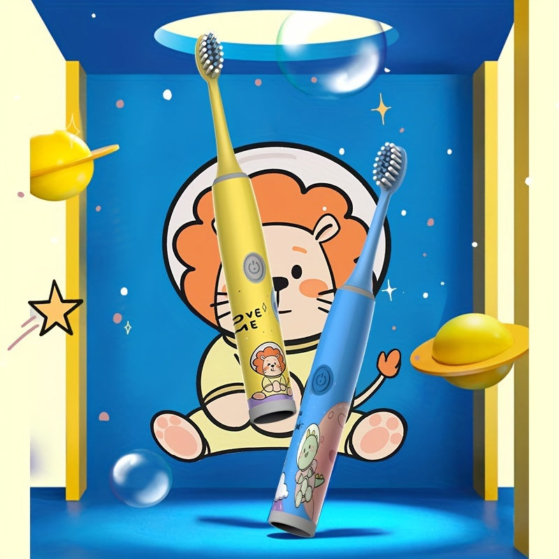 Bolalar uchun Elektr tish cho'tkasi, 3-15 yoshdagi bolalar uchun 5 ta almashtiriladigan cho'tka boshlari bilan, yumshoq qirralar, og'iz gigiyenasi