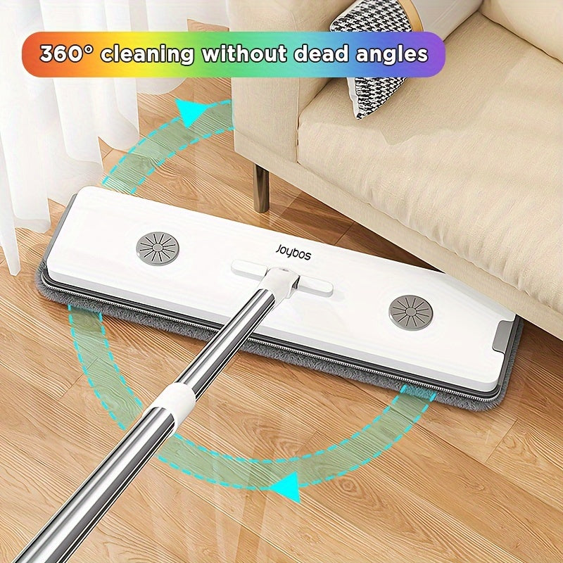 Professional tekis mop to'plami 360° aylanuvchi bosh, yuviladigan gubka va mato bilan